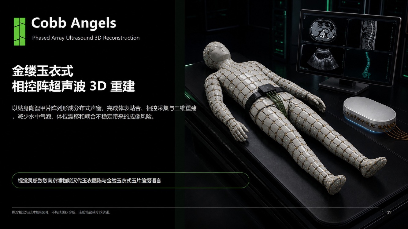 Cobb Angels 金缕玉衣式相控阵超声波 3D 重建概念封面